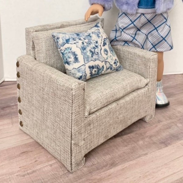 18 inch doll furniture, american made girl doll furniture,  doll chair, living room furniture, dollhouse furniture