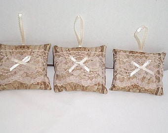 Red Cedar, Set 3, Tan Sachets,Closet,Drawers,