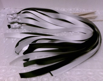 Wedding Wands, 50 Double Ribbon,Wedding Send Off, Party Streamers,No Bell