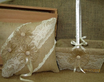 Burlap, Flower Girl Basket,Ring Bearer