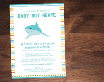 Shark Theme Baby Shower/Sprinkle Invitation