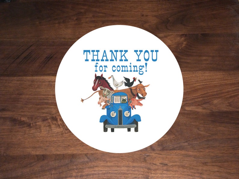 Little Blue Truck Party Favor Stickers image 2