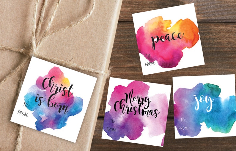 Watercolor Gift Tags image 1
