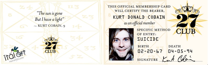 27 Club Kurt Cobain Candle image 4