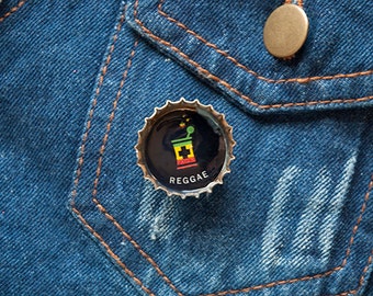 Reggae RX Upcycled Bottle Cap Rasta Button