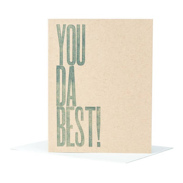 You Da Best Thank You Card / Letterpress Card / Typographic Design / Funny Thank You / Just Because Card / Blank Card / You're The Best