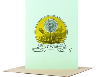 Best Wishes Greeting Card  / Letterpress Card / Congratulations Card / Bon Voyage Card / Blank Greeting Card / Wedding Card / Good Luck Card