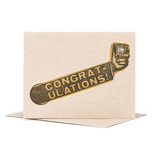 Congratulations Funny Greeting Card / Letterpress Card / Typographic Design / Wedding Card / Retirement Card / Cheers Card / New Baby Card image 1