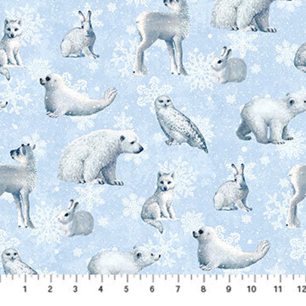 Arctic Animals - 24694-42 - Father Christmas Collection by by Liz Goodrick-Dillon for Northcott Fabrics 100% Cotton