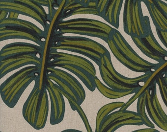 Monstera - Menagerie Collection - Natural Canvas Fabric - Rifle Paper for RJR Fabrics
