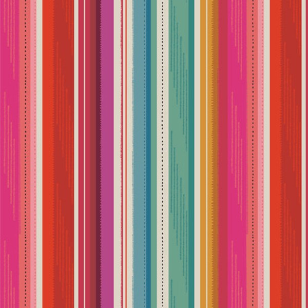 Vibrant Frazada - Striped Fabric - Andina Collection -  Art Gallery Fabrics - 100% Premium Cotton Fabric