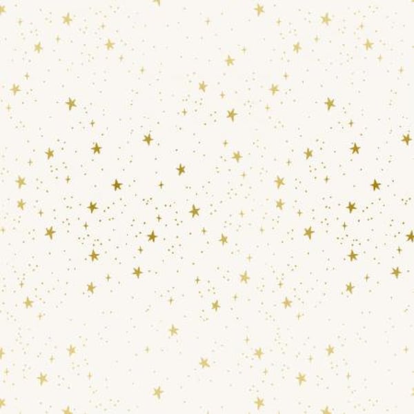 Primavera - Stars Metallic - Cream Metallic Fabric RP310-CR1M Rifle Paper Co for Cotton and Steel RJR Fabrics