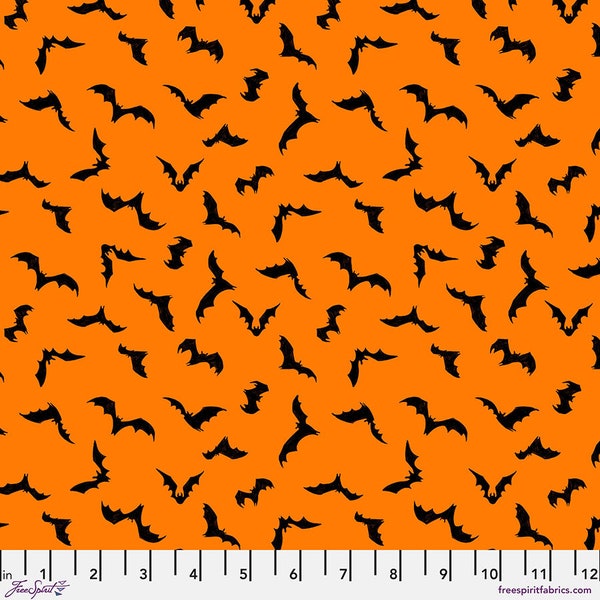 Just Batty Large - Orange  -  Pretty Creepy Collection -  Cori Dantini for Freespirit Fabrics