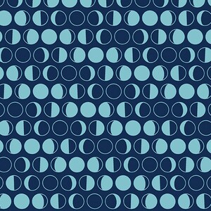 Moons - Navy  A 236 MLB - Oracle Collection by Eye Candy Quilts for Andover Fabrics 100% Cotton - Sewing and Quilting Fabric
