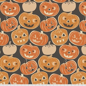 Pumpkintopia - Spooktacular - Black - Halloween - Maude Asbury By Free Spirit Fabrics - Out of Print END OF BOLT 1/2 Yard Cut