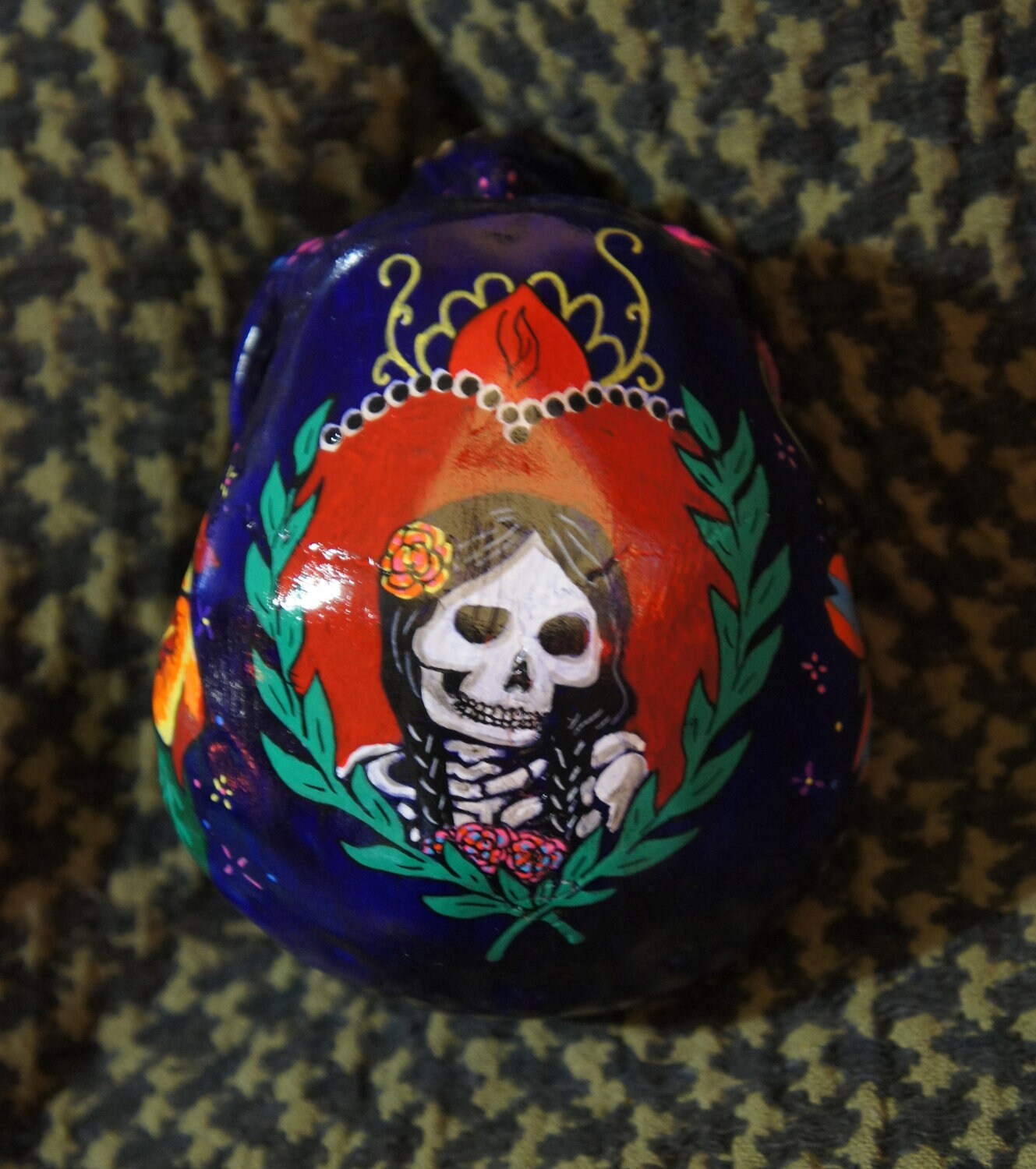One of a Kind Custom Painted Day of the Dead Skull MADE TO - Etsy