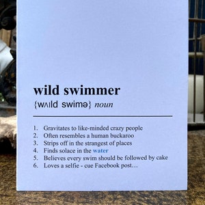 Verjaardagskaart wildzwemmen - wilde zwemmer - grappig zwemmaatje Wild zwemmen, koud water/open water zwemmer groeten/bedankkaart