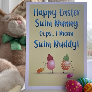 Frohe Ostern - amüsante Osterkarte für Deinen Schwimmbuddy