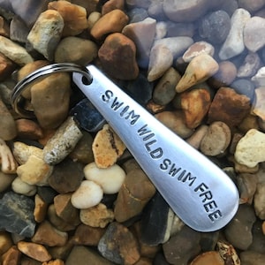 Swim Wild Swim Free - Wild Swimming Keyring