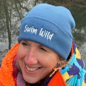 Swim Wild - Wild Swimmer Beanie, Perfect Wild Swimming, Outdoor Swimmer, Cold Water Dipper Gift