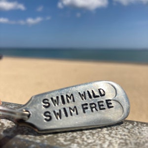 Swim Wild Swim Free - Wild Swimming Keyring