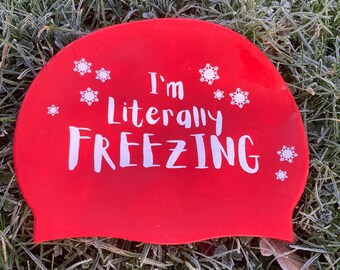 Bright Red Silicone Swimming Hat: 'I'm Literally Freezing'