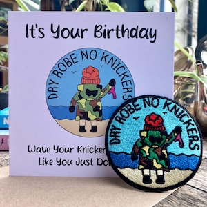 Dry Robe No Knickers Card, compleet met naai-/strijkpatch - perfect voor elke wilde zwemmer, openwaterzwemmer of koudwaterzwemmer