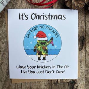 Dry Robe No Knickers Christmas Card - Amusing Swimming Christmas Card, Perfect For Any Wild Swimmer, Cold Water Dipper, Outdoor Swimmer