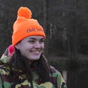 Chill Seeker - Wild Swimming Bobble Hat, Wild Swimming, Wild Swimmer Gift - Be Seen Whilst Wild Swimming