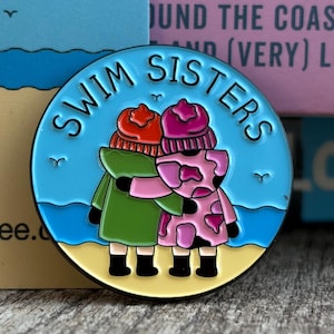 Swim Sister Enamel Badge - Wild Swimming, Cold Water Swimmer Gift