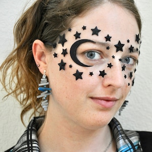 Flexible Masquerade Masks 3D Print Lightweight Moon and Stars (multiple colors available)