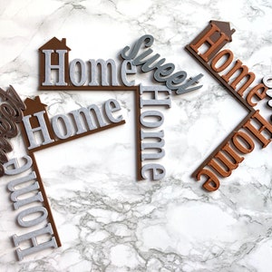 Showing left and right versions of Home Sweet Home door corner decor.