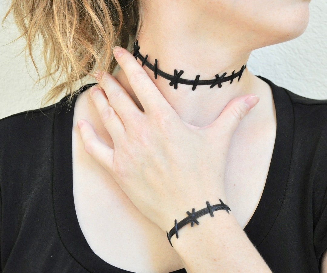 Elastic Tattoo Choker Necklace/Bracelet/Anklet/Leg Chain/Ring, Fashion  Necklaces