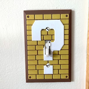 Question Mark Brick Block Single Switch Light Switch Cover Plate - 3D Printed