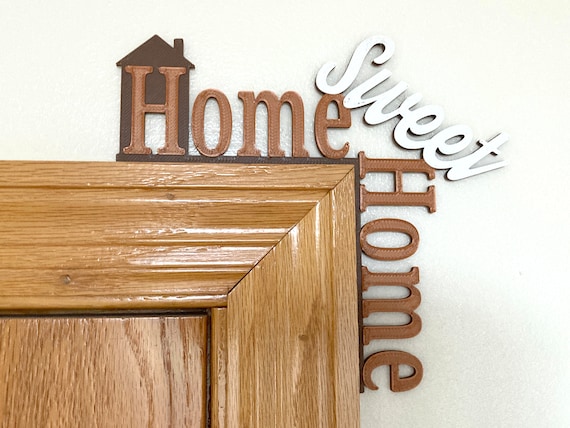 Customizable Home Sweet Home Door Corner Decor: 3D Printed Plastic Decoration