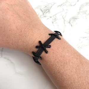 Wearing elastic stretch stitched wrist bracelet