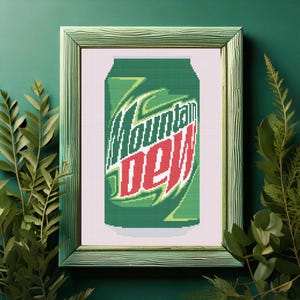 Mountain Dew Can Cross Stitch Pattern