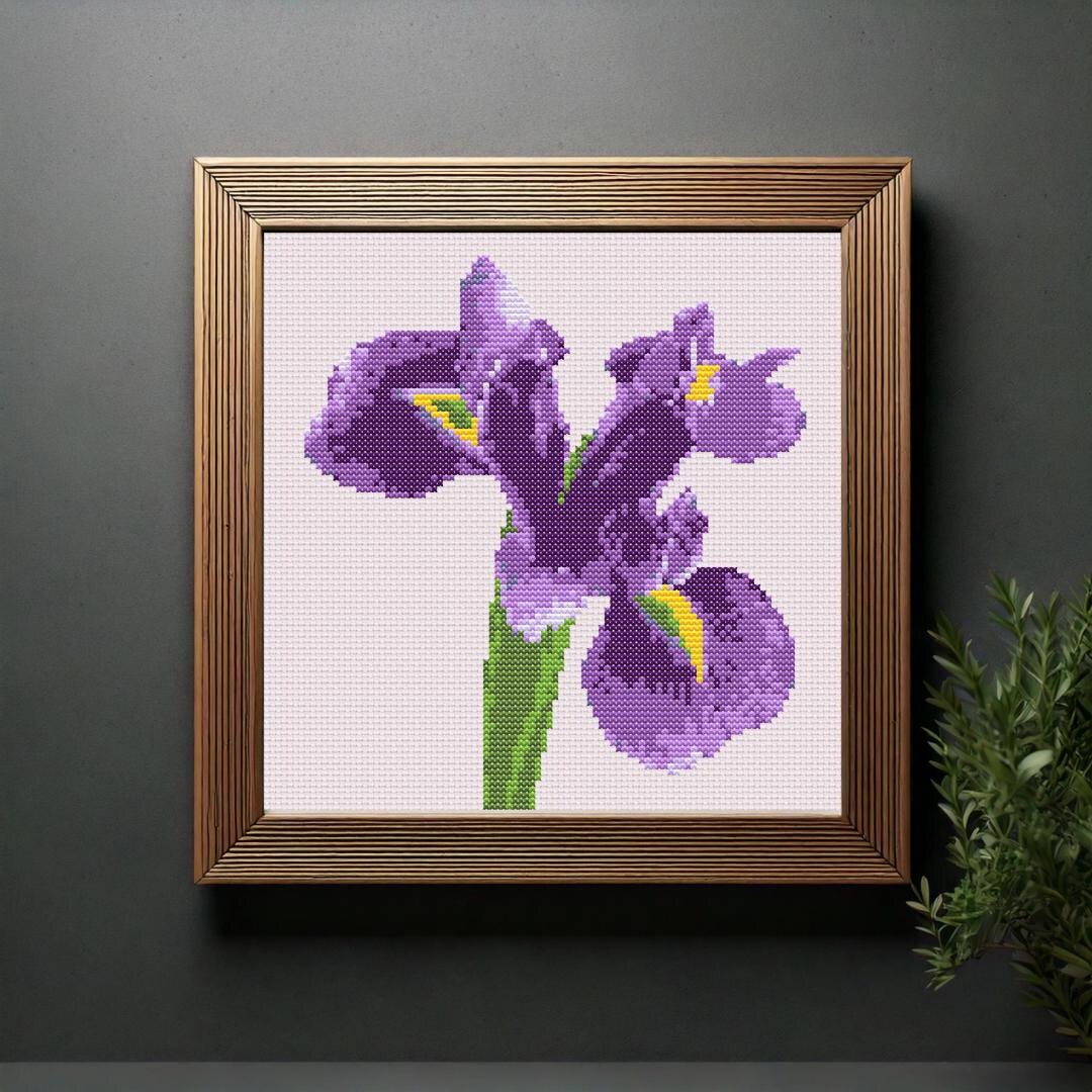 Purple Iris Cross Stitch Pattern - Etsy