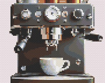 Espresso Machine Cross Stitch Pattern