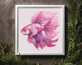 Betta Fish Cross Stitch Pattern