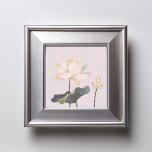 Vintage Lotus Flower Cross Stitch Pattern