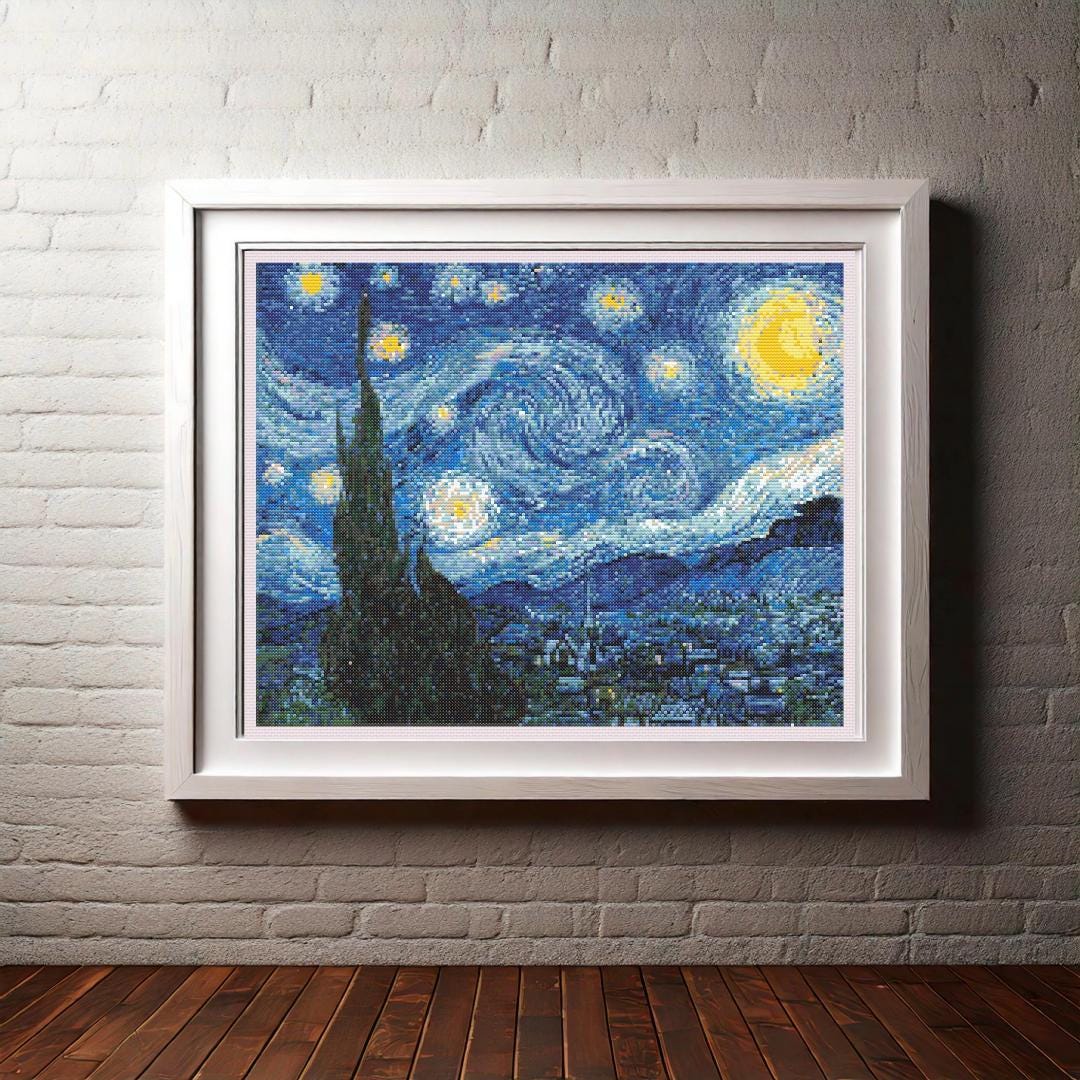 Starry Night Cross Stitch Pattern - Etsy