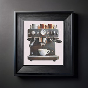 Espresso Machine Cross Stitch Pattern