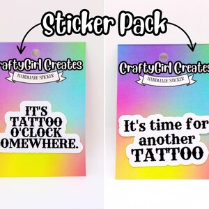 Tattoo sticker pack, gift for tattoo artist, handmade stickers, tattoo lover gift, laptop sticker, tattoo decal, journal sticker