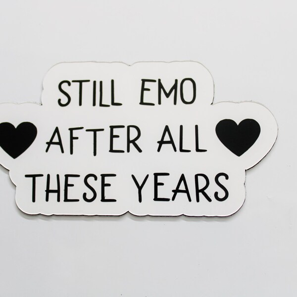 Elder emo magnet, emo gifts for her, music lover gift, magnets for fridge, alternative magnets, still emo, black & white magnet. emo forever