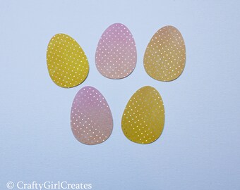 Easter die cuts, ombre paper eggs, spring cutouts for kids, printed cardstock cutouts, scrapbook die cuts, Easter party decor, spring decor