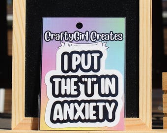 Funny anxiety sticker, mental health sticker, self care gift, mental health humor, introvert sticker, mental health gift, anxiety decal