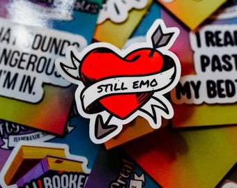 Still Emo Heart Tattoo Laminated Sticker