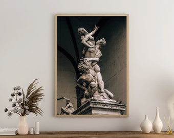 Florence Italië Piazza Sculptuur, Instant Downloadable Travel Art Digital Print, Wall Decor, Fotografie, Groot afdrukbaar formaat