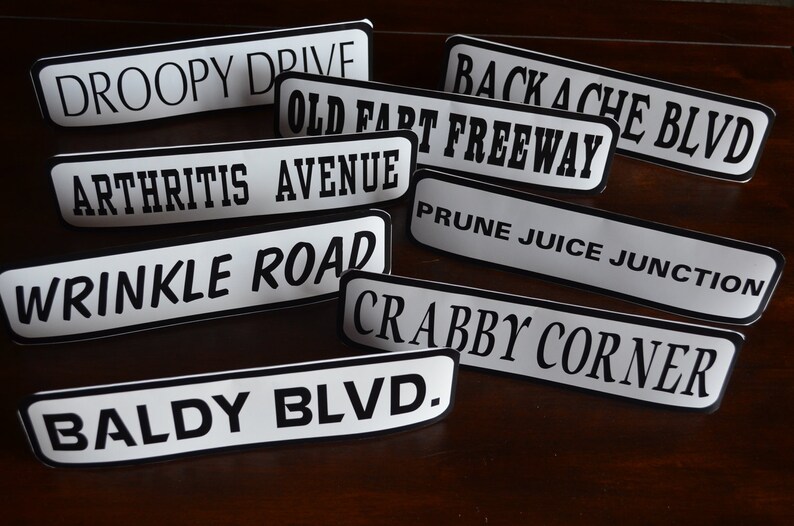 Over the Hill Party Street Sign Decorations Etsy